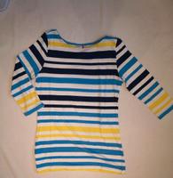 Shirt, 3/4 Arm, weiß - blau - gelb gestreift, 38 Bayern - Burglengenfeld Vorschau