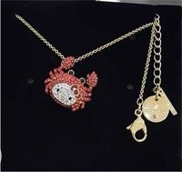 Swarovski Halskette mit Anhänger rot Gold Krabben Katzen neu München - Allach-Untermenzing Vorschau