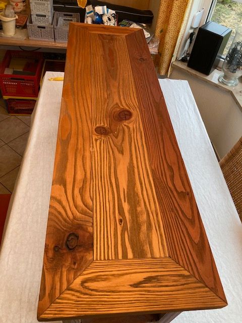 „Antiker“ schwerer Beistell-Tisch Holz (50 x 140 x 40 cm) in Geesthacht