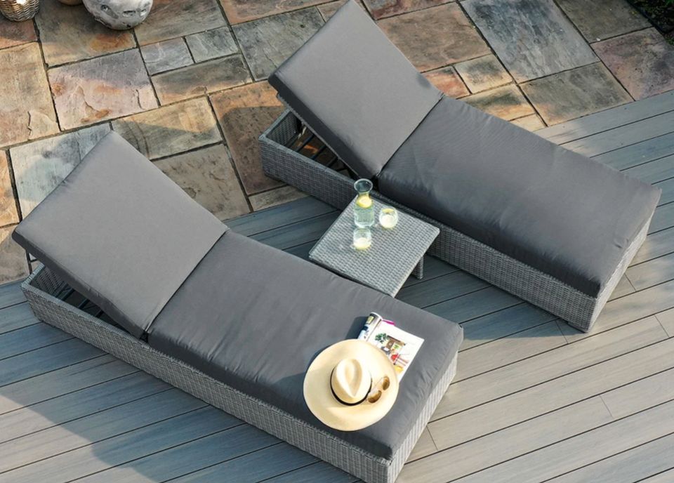 Ascot Rattan Sonnenliegen Set | Wintersale in Euskirchen