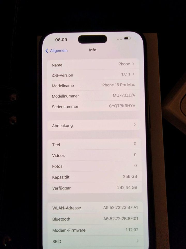 Apple iPhone 15 pro max 256gb black neuwertig mit Rechnung in Leipzig