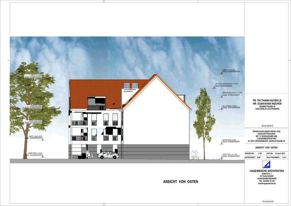WE 11 Neubau 4 Zimmer-Wohnung 130 m² ab 01.07.2024 hochenergetische Architektur in Oranienburg