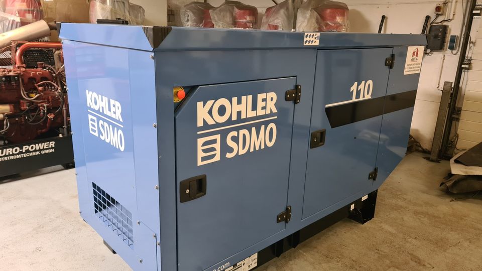 Neue Notstromaggregat SDMO Kohler J110 John Deere 110kVA in Grevenbroich