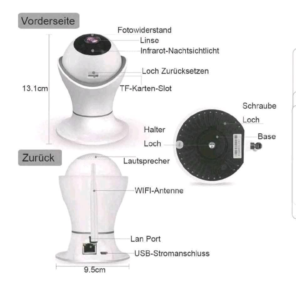 WLAN Überwachungskamera Innen, WLAN IP Kamera, 1080P WiFi Kamera in Hamburg