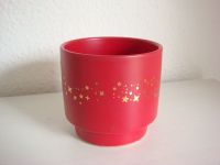 Blumentopf Keramik Übertopf Topfform Rund Rot mit goldenen Sterne Kiel - Russee-Hammer Vorschau
