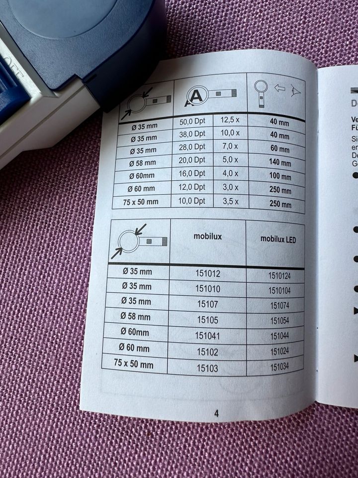 Eschenbauch mobilux LED Lupe 10x / 38 Dioptrin Artikel #1510104 in Hamburg