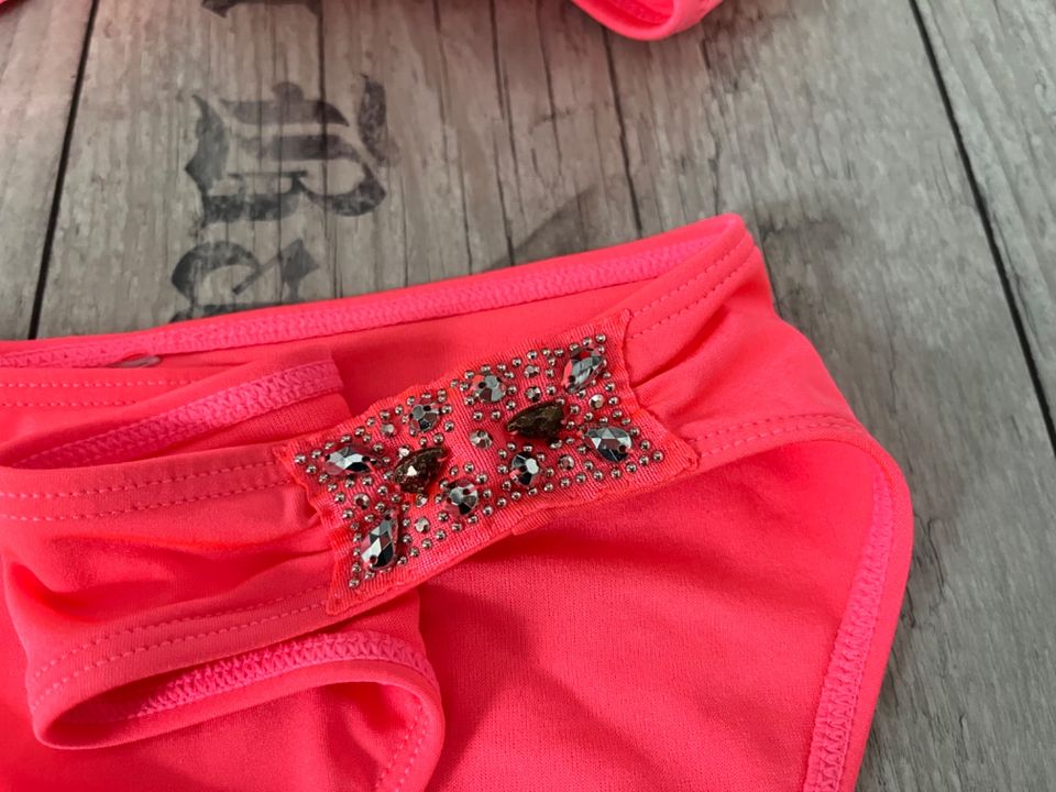 Bikini H&M Gr 42 gepolsterte Cups Neckholder neuwertig pink orang in Moers