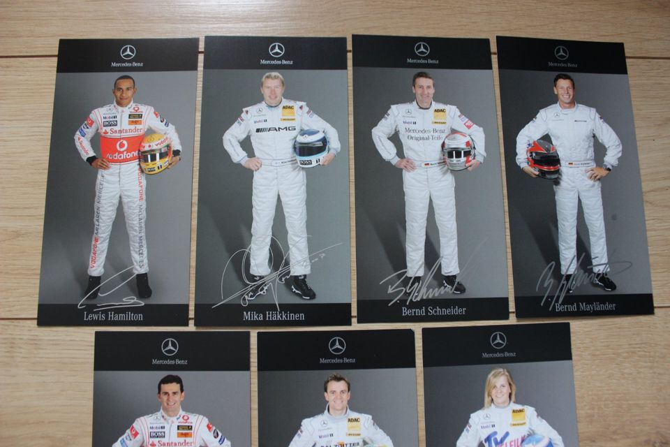 Autogrammkarten Mercedes Benz - Druck - Formel 1 - DTM in Korntal-Münchingen