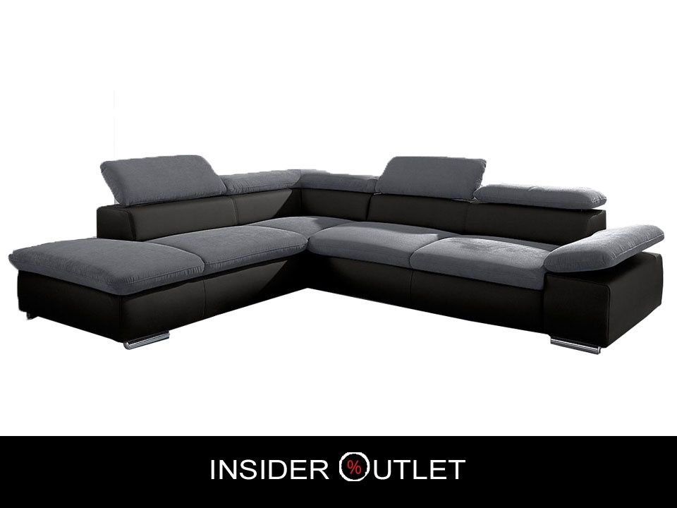 Ecksofa ★ 272x226cm Grau Schwarz Luxus-Microfaser Nubuck in Köln