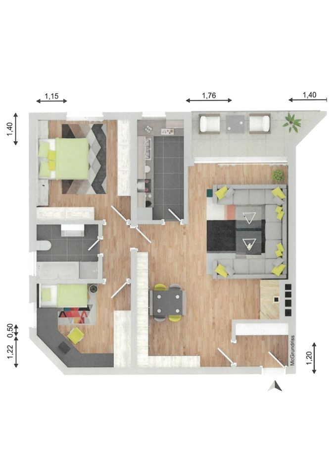 Südbalkon - Garage - Verkehrsberuhigt in Melle