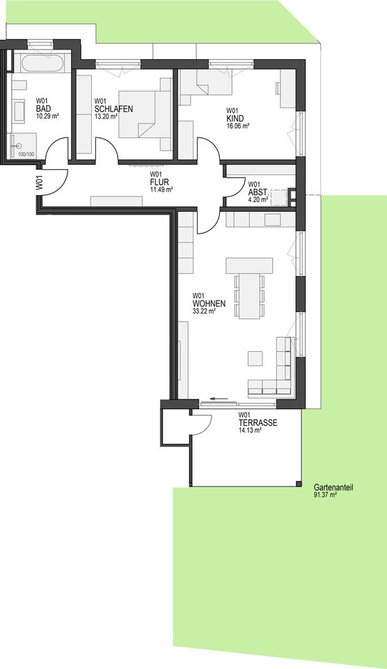 Neubauwohnung zum halben Preis*!  - Mit dem WOBITA Konzept. - "IN Haunstetten" KfW/KFN 40 Effizienzhaus in Augsburg