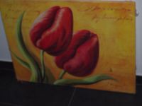 TULPENBILD GROSS auf HOLZ Leinwand Druck gelb rot 79x59x2 cm Bergedorf - Hamburg Allermöhe  Vorschau