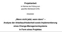 IHK Betriebswirt Projektarbeit / Change-Management/Projekt Sachsen - Chemnitz Vorschau