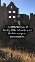 4 Tickets für Exit:Ruine am 11.05. in Wertheim Bayern - Würzburg Vorschau