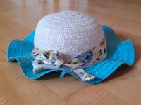 Baby Mädchen Stroh Sonnen Hut Schleife floral blau weiß 48-50 Bayern - Traitsching Vorschau