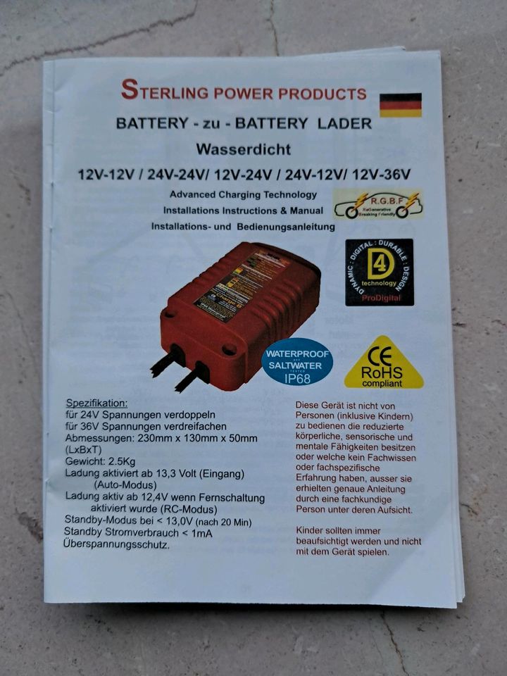 Sterling Battery zu Battery Lader in Kiel