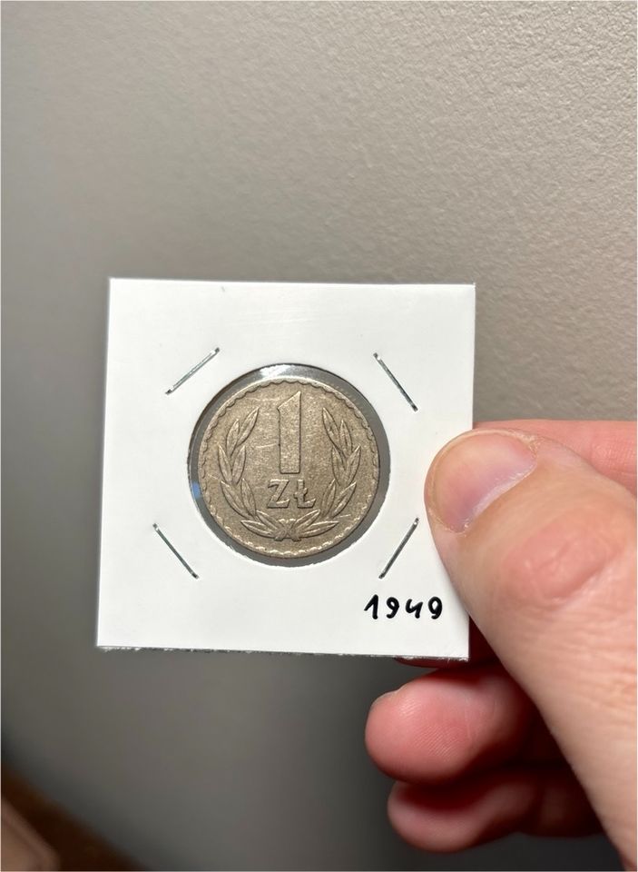 Alte 1 Zloty 1949 Kupfer-Nickel Münze aus Polen in Zossen-Dabendorf