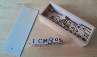 Wortlegespiel aus Holz, Buchstabenwürfel Bayern - Landshut Vorschau