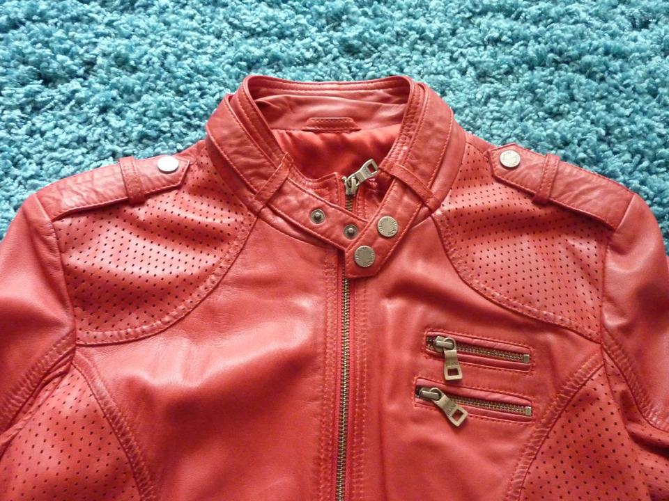 Damen Lederjacke, Biker Style, Jilani Collection, Vintage Rot in Sankt Goar