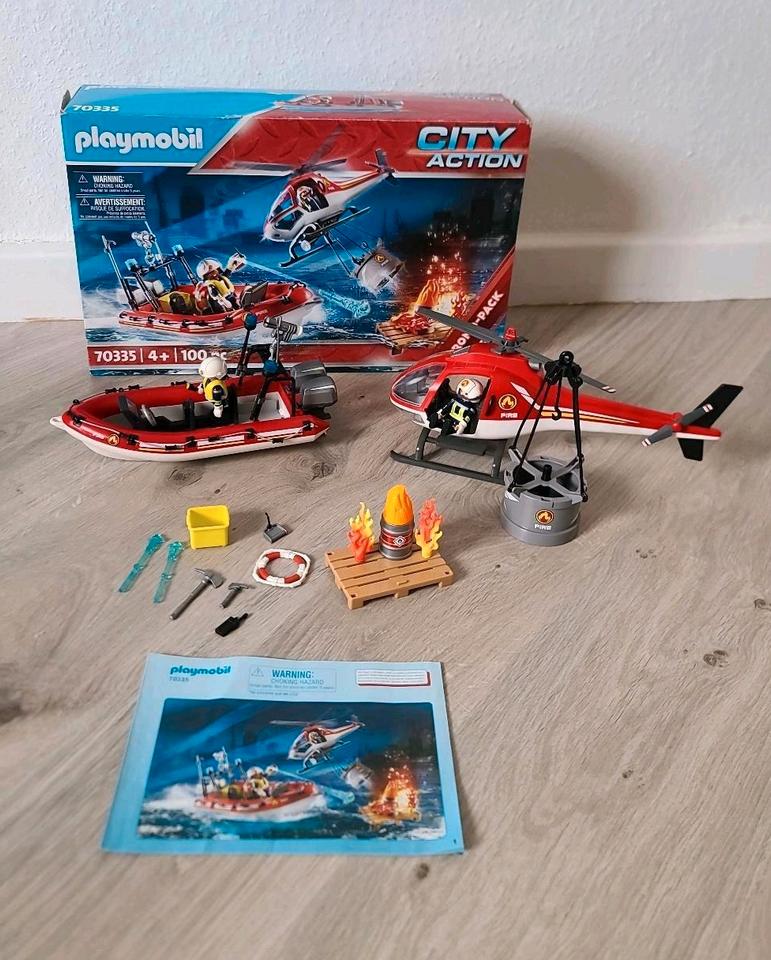 Playmobil 70335 Feuerwehr mit Helikopter + Boot OVP ☆ Vollständig in Diepholz