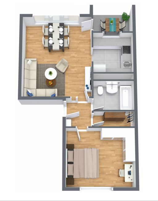 Gut geschnittene 2- Zimmerwohnung mit 54 m² Wohnfläche zzgl. Abstellraum, Kellerraum und West Loggia in Hamburg - Hummelsbüttel in Hamburg