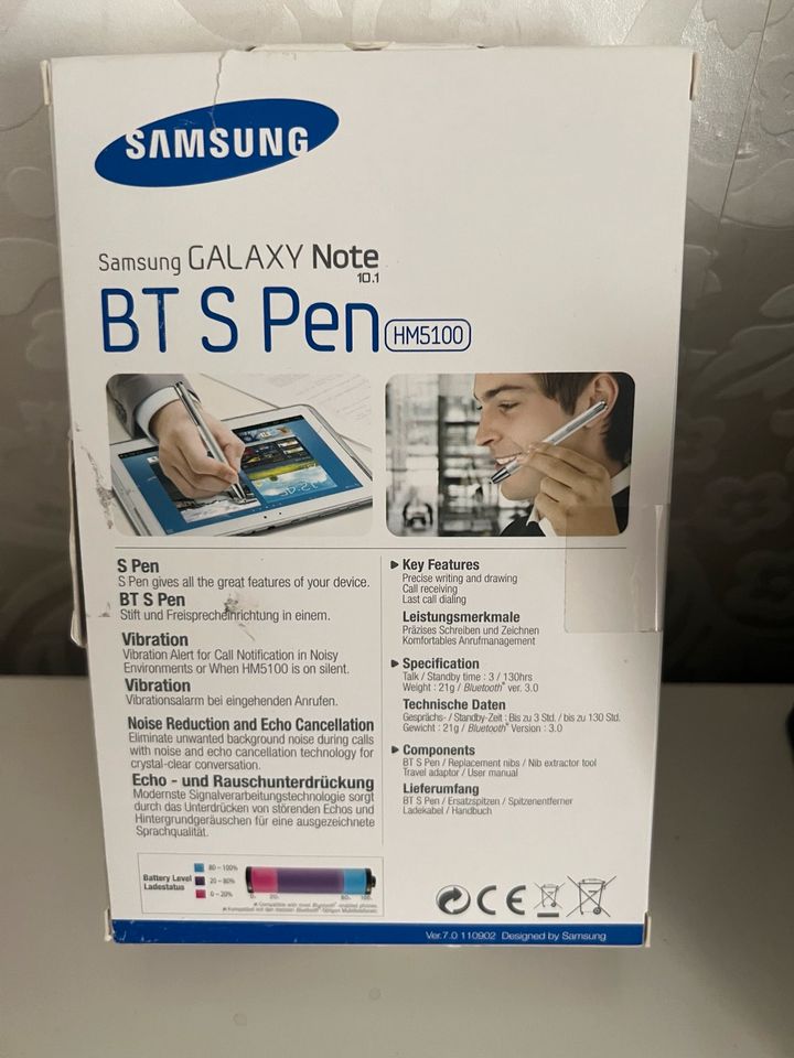 Samsung Galaxy Note 10.1 BT S Pen BHM5100 Freisprechen Bluetooth in Krefeld