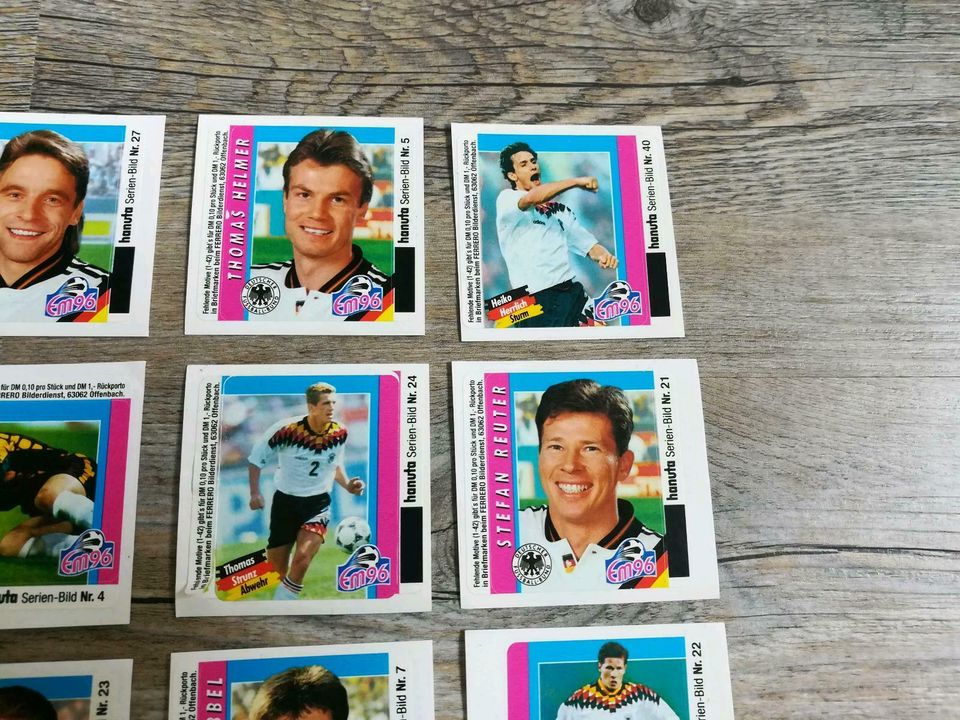 Hanuta Aufkleber Sammelbilder Fussball EM96 Möller Kahn Scholl .. in Ilmenau