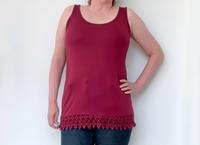 violettes Damen Top mit Spitzenrand, Gina, Gr. 42 Saarland - St. Wendel Vorschau
