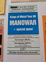 VINTAGE Ticket Konzertkarte MANOWAR Kings of Metal 1989 Rheinland-Pfalz - Schifferstadt Vorschau