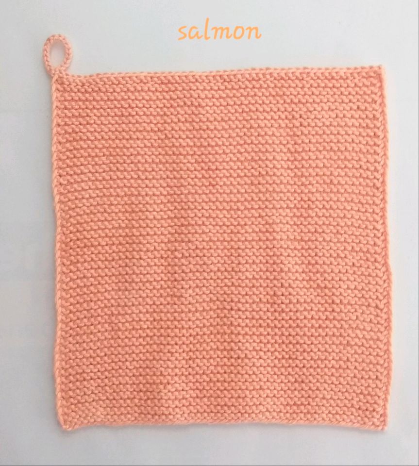 Spültuch Lappen salmon Baumwolle umweltfreundlich handgestrickt in Buttenwiesen