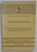 Funktionentheorie Band I; Prof. Dr Konrad Knopp; Sammlung Göschen Rheinland-Pfalz - Neustadt an der Weinstraße Vorschau