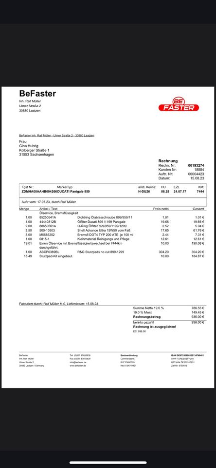 Ducati Panigale 959 - zwei Verkleidungen in Haste