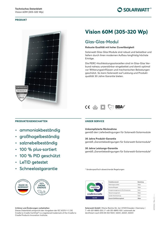 11 Solarpanel, Solarmodule, Photovoltaik-Module, 320 Wp in Potsdam
