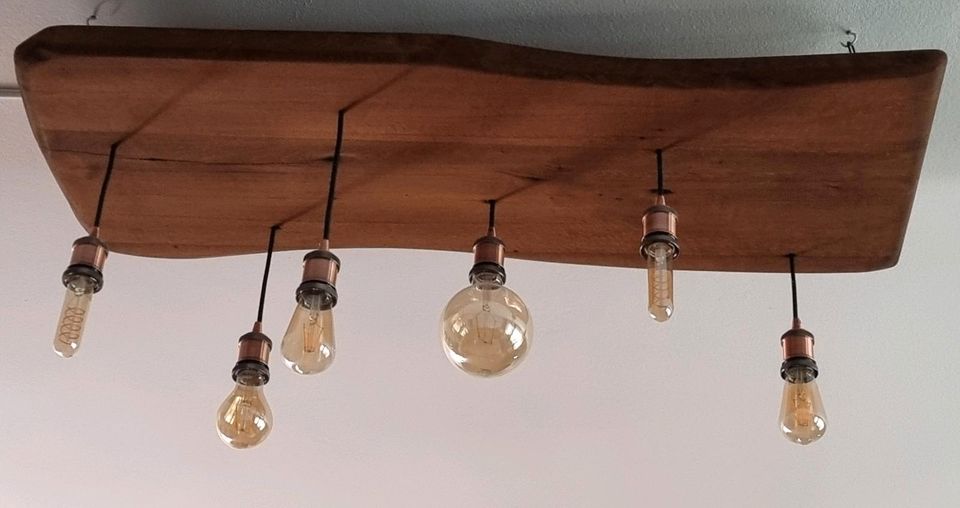 Wohnzimmer Lampe Retro Massivholz 120x40cm Warmlicht in Bendorf