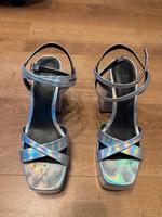 Plateau High Heels für Damen Gr. 41 Silber von ZARA Sachsen-Anhalt - Dodendorf Vorschau