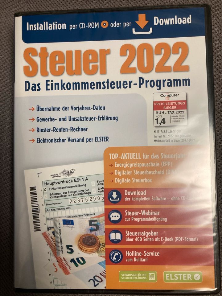 Aldi Steuer CD 2022 Steuererklärung in Bergheim