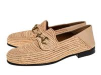 Gucci Beige Raffia Jordaan Horsebit Slip On Loafers Nordrhein-Westfalen - Drolshagen Vorschau