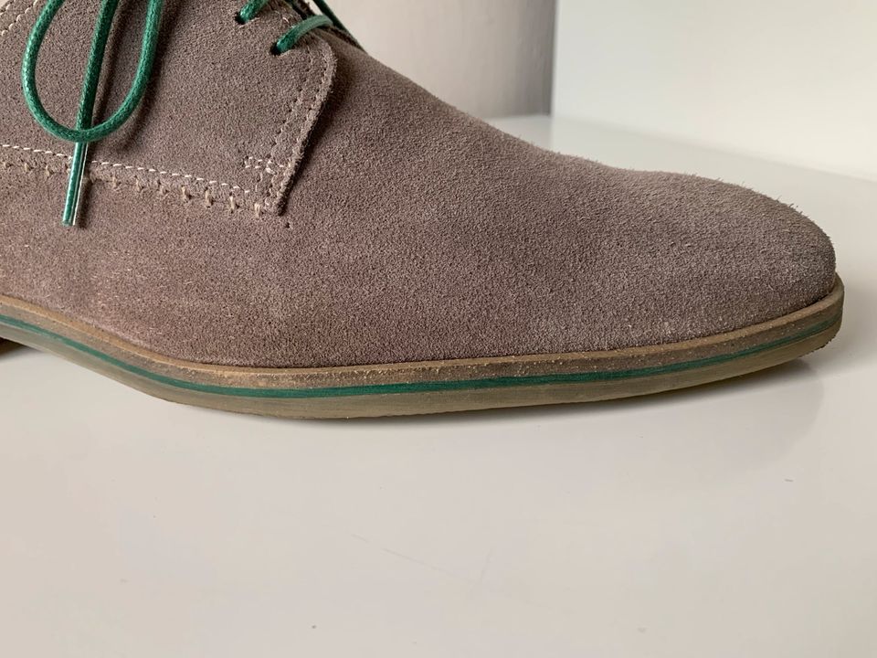 Herren Schuhe Schnürschuhe Wildleder grau grün Gr. 43 in Bad Honnef