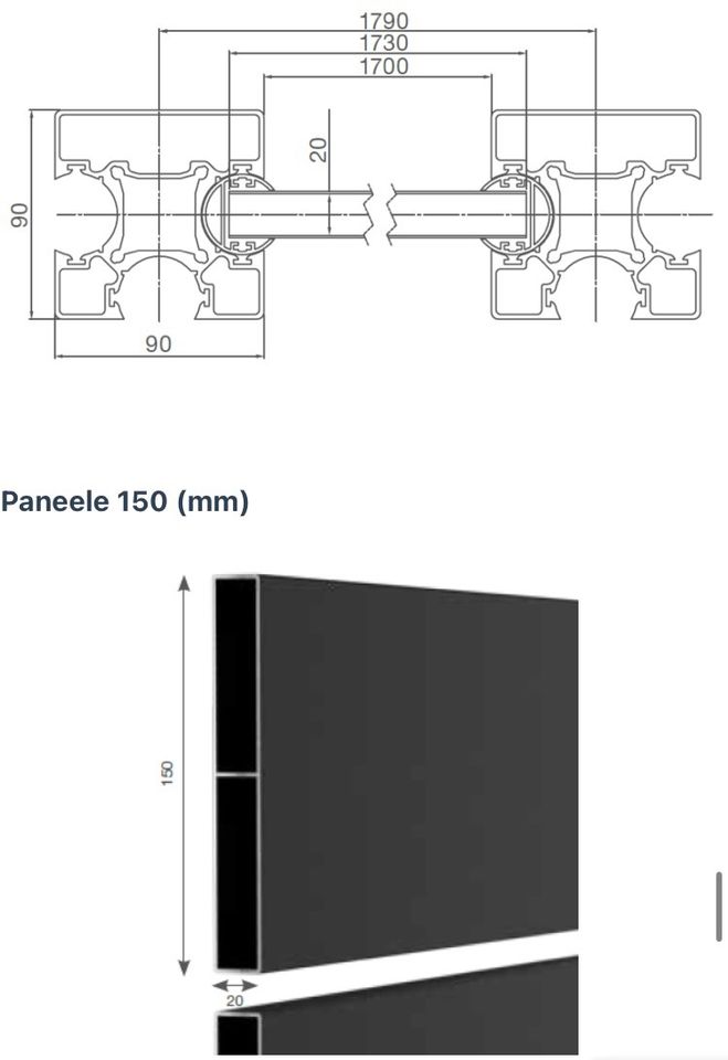 Aluminiumzaun (L 20m x H 1,8m) Stecksystem VIDUAL line 150 in Willingshausen