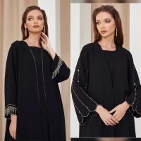NEU♥️ Dubai Abaya Kimono Schwarz Beige Mantel Kleid XS-XXL Düsseldorf - Stadtmitte Vorschau