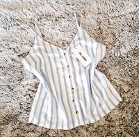 Shirt ayou Top Sommertop Bluse Oberteil Knöpfe gestreift blau S M Bayern - Kempten Vorschau