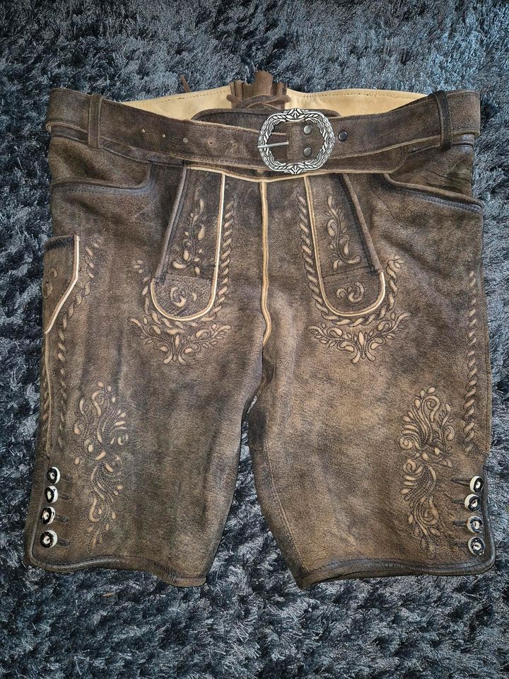 Tolle Herren Lederhose braun Gr. 50 von MarJo / Top Zustand in Weißenhorn