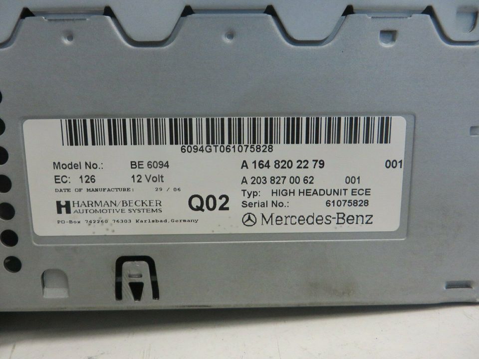 Mercedes W164 ML Comand APS DVD Navigation 1648202679 1648202279 in Neutraubling