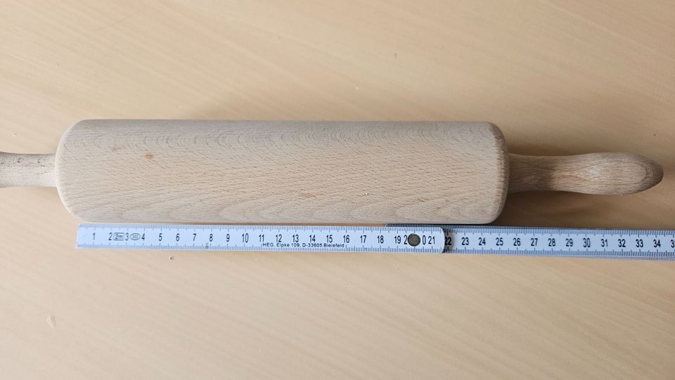 Neu Teigroller mit Gleitlager Ø 6 x 44 cm Backrolle aus Holz in Herne