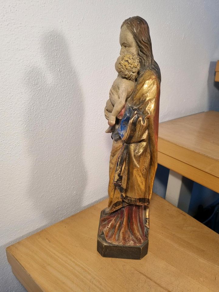 MUTTER GOTTES HEILIGER JOSEF MADONNA ALT HEILIGENFIGUR HOLZFIGUR in Kumhausen