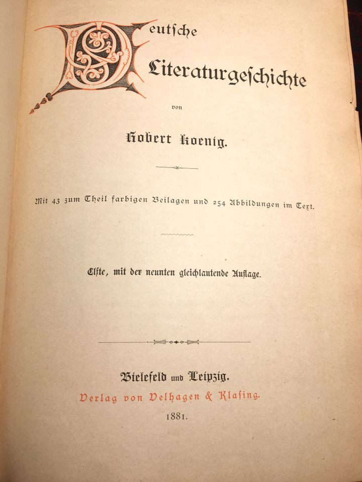 Deutsche Literaturgeschichte – Robert Koenig – erschienen 1881 in Berlin