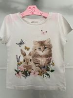 H&M Tshirt Weiss Katzen Glitzer 116 Frankfurt am Main - Bockenheim Vorschau