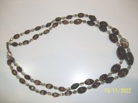 doppelte Halskette, ovale Perlen braun - weiß Rheinland-Pfalz - Saulheim Vorschau