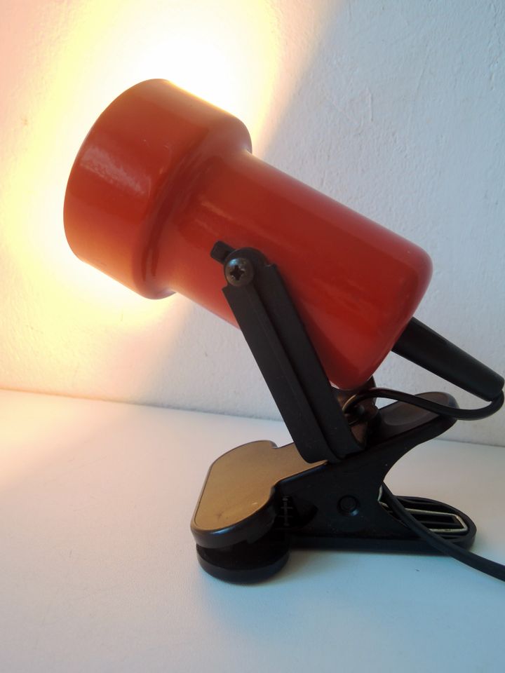 Klemmlampe Leuchte Orange Rot Space Age Midcentury Vintage 70er in Berlin