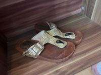 Sandalen Damen Gold/Glitzer mit Keilabsatz NEU 37 Baden-Württemberg - Pfullendorf Vorschau